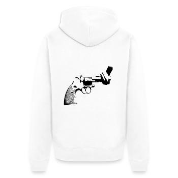 pistol ukraine peace poster poster No war anti - Unisex Premium Organic Zip Hoodie - white - Back - Thijin (182cm)