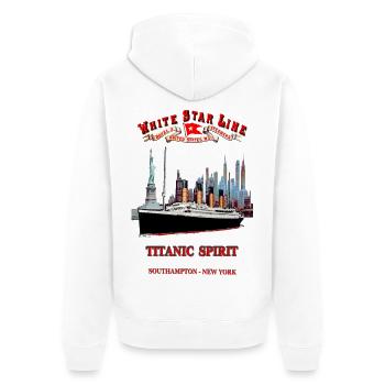 TITANIC SPIRIT CREATION POSTER Louis RUNEMBERG © - Unisex Premium Organic Zip Hoodie - white - Back - Thijin (182cm)