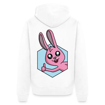 Pouce levé pour le lapin - Veste à capuche bio Premium Unisexe - blanc - Dos - Thijin (182cm)