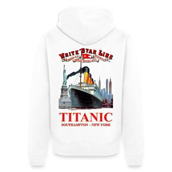 PAQUEBOT TITANIC création Louis RUNEMBERG © Adagp - Veste à capuche bio Premium Unisexe - blanc - Dos - Thijin (182cm)