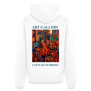 PLAKAT STRADIVARIUS LOUIS RUNEMBERG ADAGP - Unisex Premium Bio Zip Hoodie - Weiß - Hinten - Thijin (182cm)