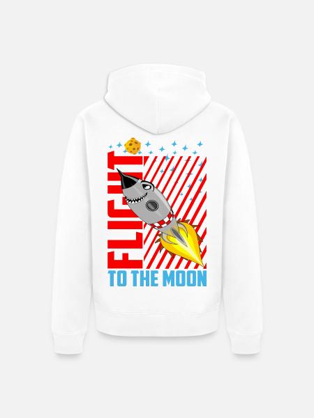 Der Flug zum Mond - Unisex Premium Bio Zip Hoodie - Weiß