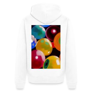 Boules colorées bulles - Veste à capuche bio Premium Unisexe - blanc - Dos - Thijin (182cm)