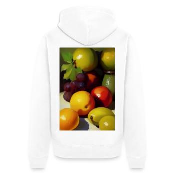 Fruit - Unisex Premium Organic Zip Hoodie - white - Back - Thijin (182cm)