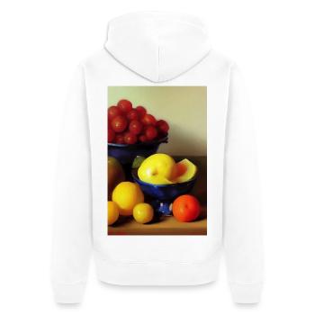 Fruit - Unisex Premium Organic Zip Hoodie - white - Back - Thijin (182cm)