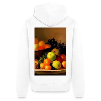 Fruit - Unisex Premium Organic Zip Hoodie - white - Back - Thijin (182cm)