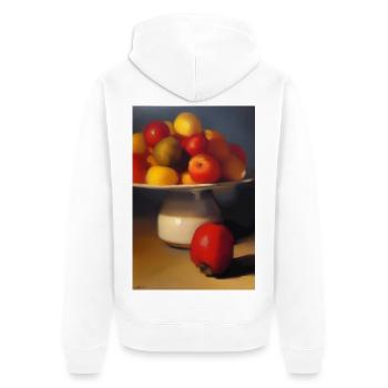 Fruit - Unisex Premium Organic Zip Hoodie - white - Back - Thijin (182cm)