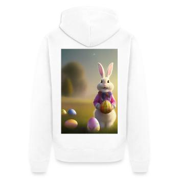 Lapin de Pâques avec œufs de Pâques - Veste à capuche bio Premium Unisexe - blanc - Dos - Thijin (182cm)