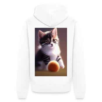 Bébé chat - Veste à capuche bio Premium Unisexe - blanc - Dos - Thijin (182cm)