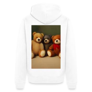 Teddy bear - Unisex Premium Organic Zip Hoodie - white - Back - Thijin (182cm)