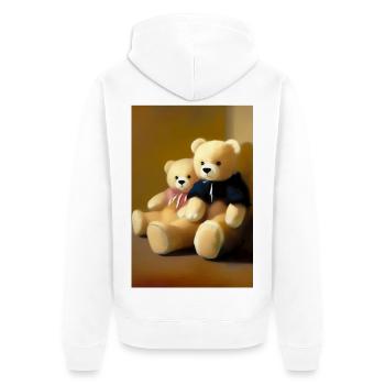Teddybär - Unisex Premium Bio Zip Hoodie - Weiß - Hinten - Thijin (182cm)