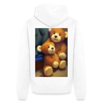 Teddy bear - Unisex Premium Organic Zip Hoodie - white - Back - Thijin (182cm)