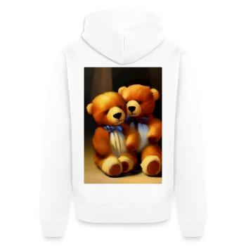 Teddy bear - Unisex Premium Organic Zip Hoodie - white - Back - Thijin (182cm)