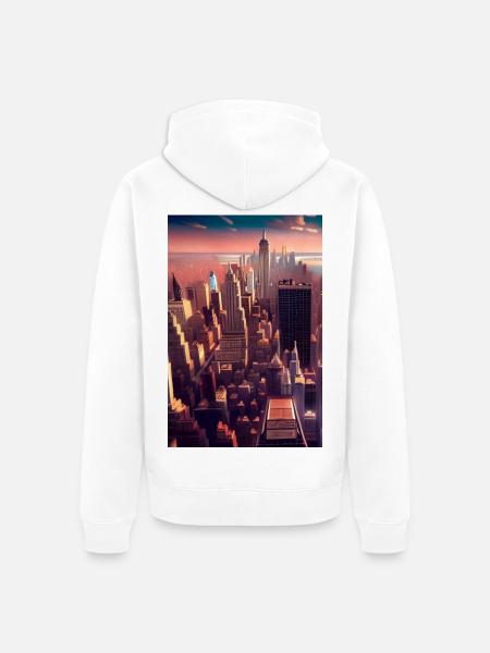 New York City Skyline - Unisex Premium Bio Zip Hoodie - Weiß