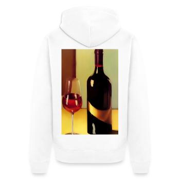Wein Trinker - Unisex Premium Bio Zip Hoodie - Weiß - Hinten - Thijin (182cm)