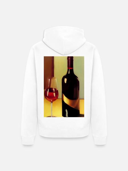 Wein Trinker - Unisex Premium Bio Zip Hoodie - Weiß