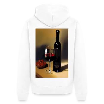 Wein Trinker - Unisex Premium Bio Zip Hoodie - Weiß - Hinten - Thijin (182cm)