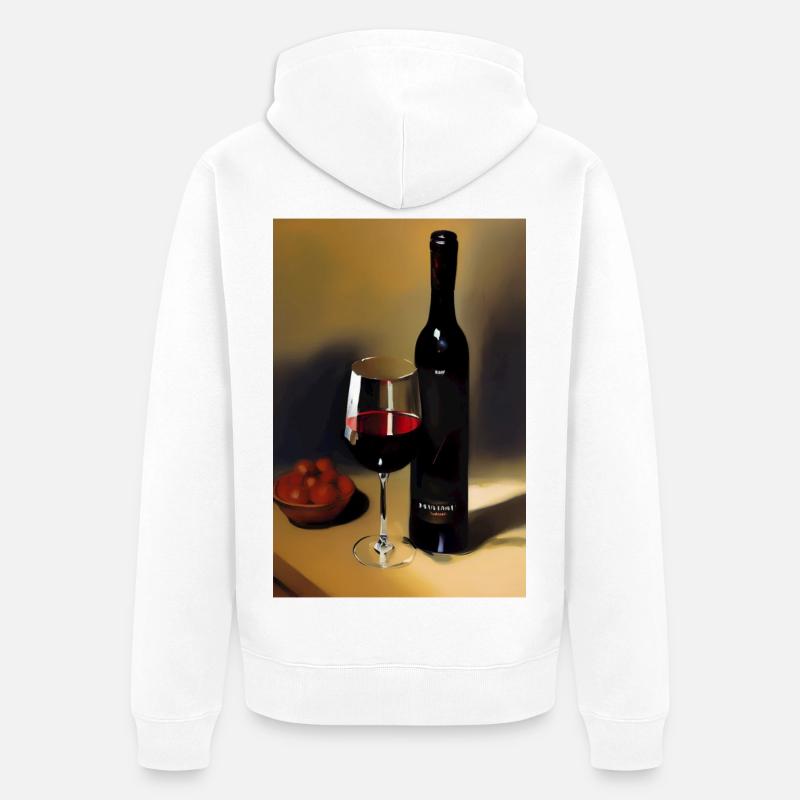 Wein Trinker - Unisex Premium Bio Zip Hoodie - Weiß