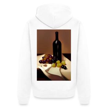 Wein Trinker - Unisex Premium Bio Zip Hoodie - Weiß - Hinten - Thijin (182cm)