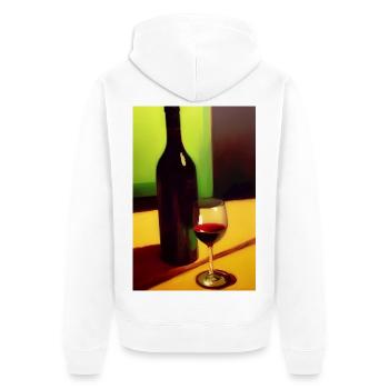 Wein Trinker - Unisex Premium Bio Zip Hoodie - Weiß - Hinten - Thijin (182cm)