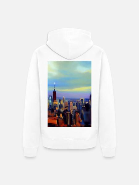 New York City Skyline - Unisex Premium Bio Zip Hoodie - Weiß