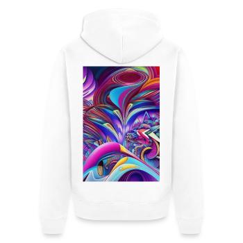 Art abstrait - Veste à capuche bio Premium Unisexe - blanc - Dos - Thijin (182cm)