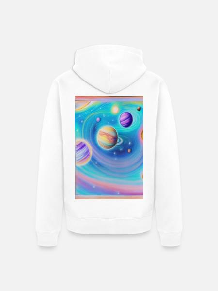 Space and planets - Unisex Premium Organic Zip Hoodie - white