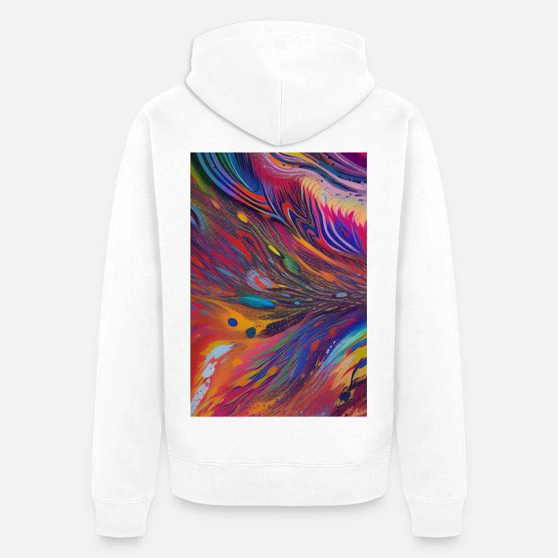 Abstrakte Kunst - Unisex Premium Bio Zip Hoodie - Weiß