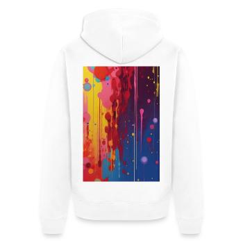 Art abstrait - Veste à capuche bio Premium Unisexe - blanc - Dos - Thijin (182cm)