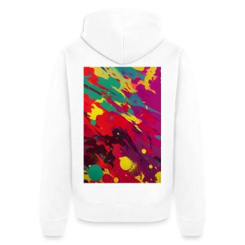 Art abstrait - Veste à capuche bio Premium Unisexe - blanc - Dos - Thijin (182cm)