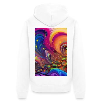 Art abstrait - Veste à capuche bio Premium Unisexe - blanc - Dos - Thijin (182cm)