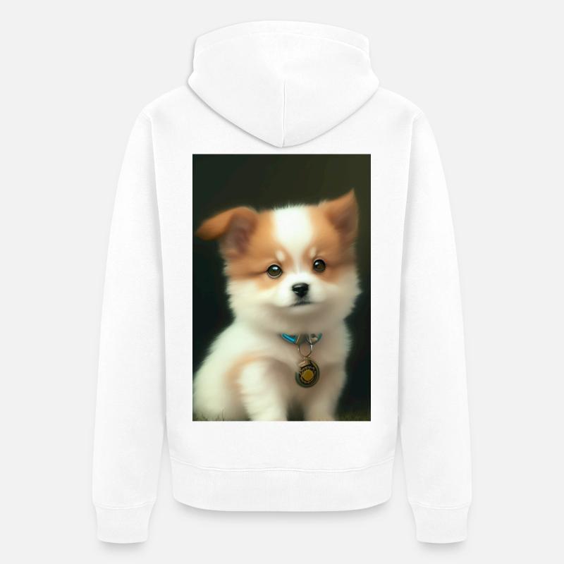 Bébé chien - Veste à capuche bio Premium Unisexe - blanc