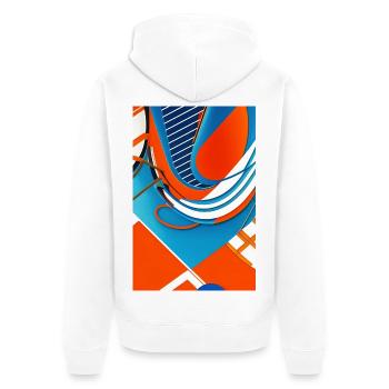 Art abstrait - Veste à capuche bio Premium Unisexe - blanc - Dos - Thijin (182cm)