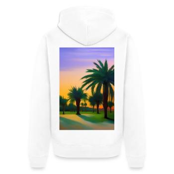 Arabische Wüste - Unisex Premium Bio Zip Hoodie - Weiß - Hinten - Thijin (182cm)