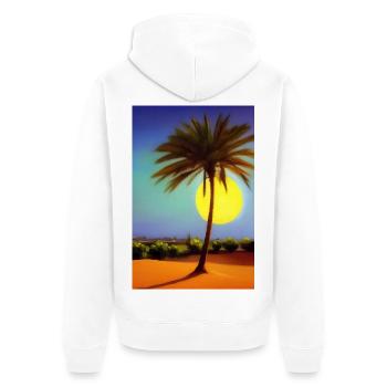 Arabische Wüste - Unisex Premium Bio Zip Hoodie - Weiß - Hinten - Thijin (182cm)