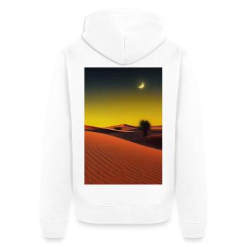 Arabische Wüste - Unisex Premium Bio Zip Hoodie - Weiß - Hinten - Thijin (182cm)