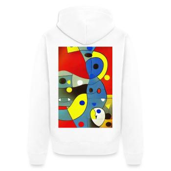 Art abstrait - Veste à capuche bio Premium Unisexe - blanc - Dos - Thijin (182cm)