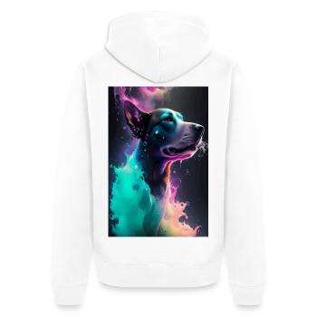Chien mignon - Veste à capuche bio Premium Unisexe - blanc - Dos - Thijin (182cm)