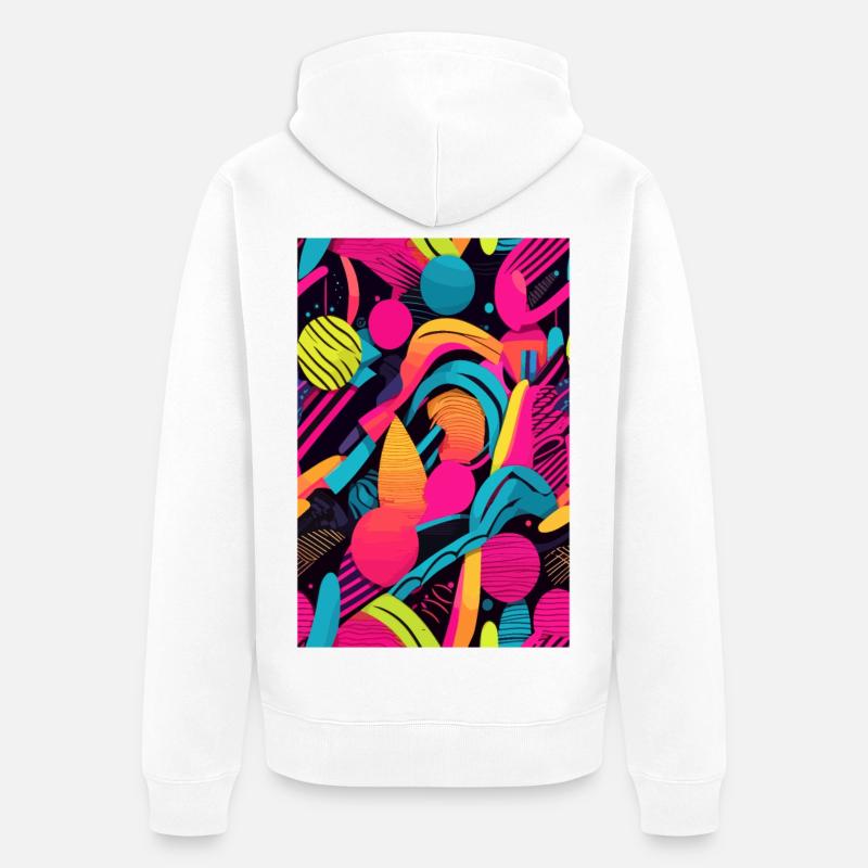 Modèle abstrait moderne - Veste à capuche bio Premium Unisexe - blanc