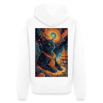 black Buddha1 - Unisex Premium Bio Zip Hoodie - Weiß - Hinten - Thijin (182cm)