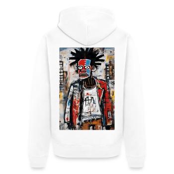 Urban Portrait - Contrasting Colors - Unisex Premium Organic Zip Hoodie - white - Back - Thijin (182cm)