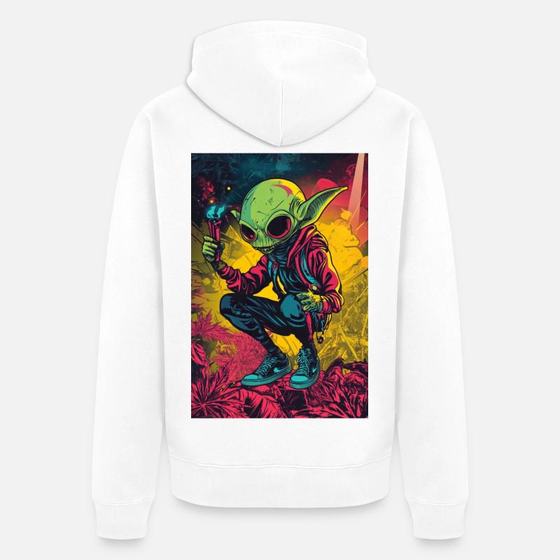 Néonalie dans la jungle des couleurs - Veste à capuche bio Premium Unisexe - blanc