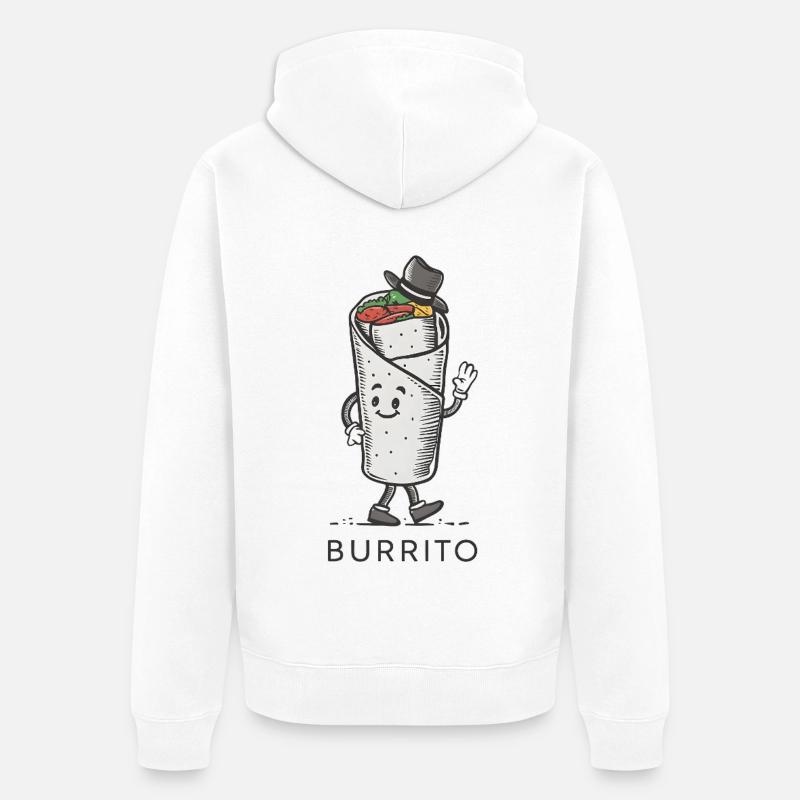 Conception de dessin animé Burrito - Veste à capuche bio Premium Unisexe - blanc