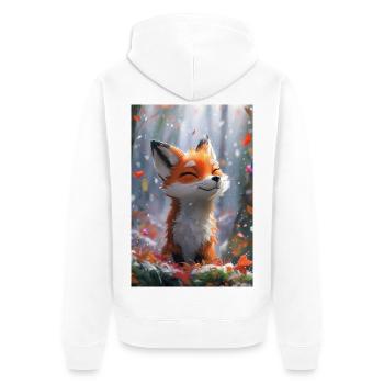 Fuchs Illustration Poster - Unisex Premium Bio Zip Hoodie - Weiß - Hinten - Thijin (182cm)