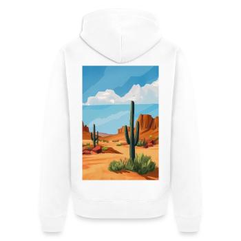 Poster Illustration Paysage de Désert - Veste à capuche bio Premium Unisexe - blanc - Dos - Thijin (182cm)