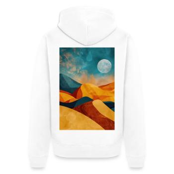 Poster Illustration Paysage de Désert - Veste à capuche bio Premium Unisexe - blanc - Dos - Thijin (182cm)