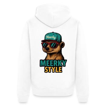 Meerky Style - Veste à capuche bio Premium Unisexe - blanc - Dos - Thijin (182cm)