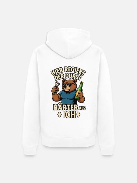 Durstbär - Härter als ich - Unisex Premium Bio Zip Hoodie - Weiß