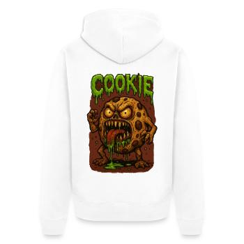 Cookie Zombie Monster - Unisex Premium Organic Zip Hoodie - white - Back - Thijin (182cm)