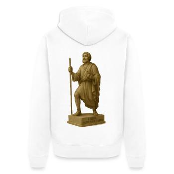 Interprétation moderne du pèlerin - Veste à capuche bio Premium Unisexe - blanc - Dos - Thijin (182cm)